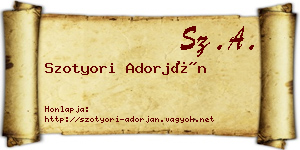 Szotyori Adorján névjegykártya